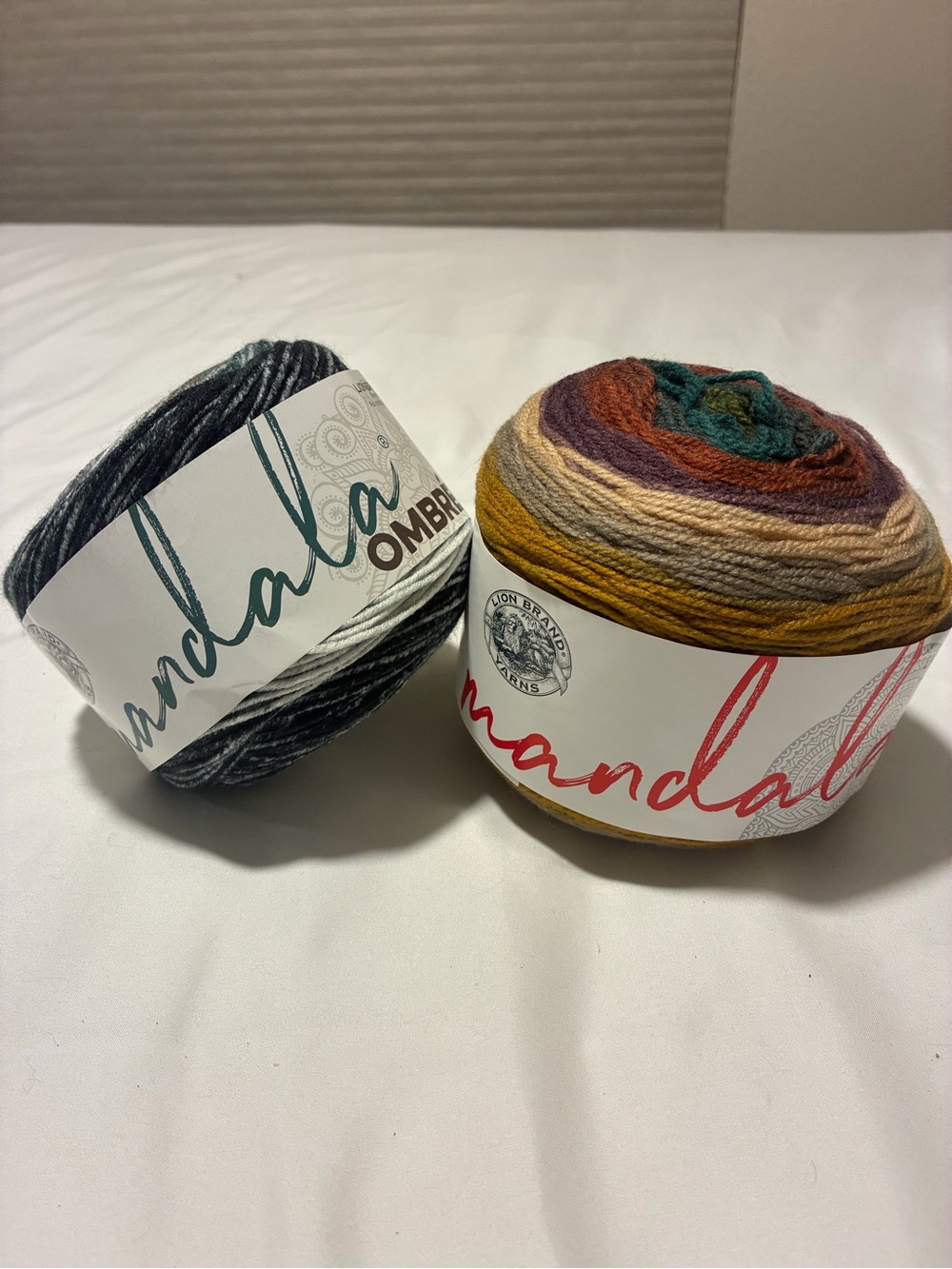 Lion Brand Mandala Ombre Yarn Cakes - Multicolor and Gray